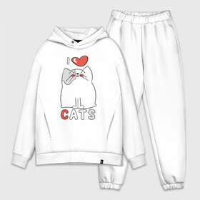 Мужской костюм хлопок OVERSIZE с принтом I Love Cats в городе Новоалтайск,  |  | animal | cat | cute | kitty | love | meow | друг | животные | киска | кися | китти | кот | котенок | котик | котэ | кошечка | кошка | любовь | мур | мяу | питомец | сердце