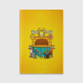 Обложка для паспорта матовая кожа с принтом Simpsons nation в городе Новоалтайск, натуральная матовая кожа | размер 19,3 х 13,7 см; прозрачные пластиковые крепления | gomer | simpsons | the simpson | гомер | мульт | мультфильм | симпсоны