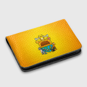 Картхолдер с принтом с принтом Simpsons nation в городе Новоалтайск, натуральная матовая кожа | размер 7,3 х 10 см; кардхолдер имеет 4 кармана для карт; | gomer | simpsons | the simpson | гомер | мульт | мультфильм | симпсоны