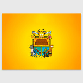 Поздравительная открытка с принтом Simpsons nation в городе Новоалтайск, 100% бумага | плотность бумаги 280 г/м2, матовая, на обратной стороне линовка и место для марки
 | gomer | simpsons | the simpson | гомер | мульт | мультфильм | симпсоны
