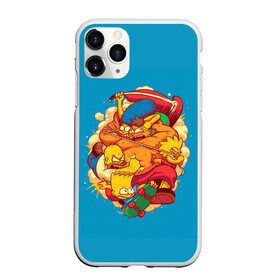 Чехол для iPhone 11 Pro Max матовый с принтом Драка с Симпсонами в городе Новоалтайск, Силикон |  | Тематика изображения на принте: bart | gomer | liza | simpsons | the simpson | барт | гомер | лиза | мардж | мульт | мультфильм | симпсоны