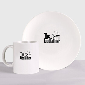 Набор: тарелка + кружка с принтом The Godfather в городе Новоалтайск, керамика | Кружка: объем — 330 мл, диаметр — 80 мм. Принт наносится на бока кружки, можно сделать два разных изображения. 
Тарелка: диаметр - 210 мм, диаметр для нанесения принта - 120 мм. | al pacino | don | don michael corleone | drama | father | gangster | logo | marlon brando | movie | the godfather | аль пачино | гангстер | дон | дон вито корлеоне | дон майкл корлеоне | драма | крестный отец | лого | марлон брандо | оскар |