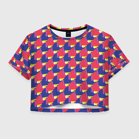 Женская футболка Crop-top 3D с принтом Теннисные Ракетки в городе Новоалтайск, 100% полиэстер | круглая горловина, длина футболки до линии талии, рукава с отворотами | ping pong | sport | tennis | настольный теннис | пинг понг | ракетка | спорт | теннис