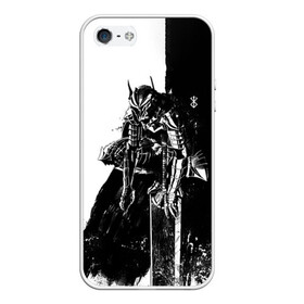 Чехол для iPhone 5/5S матовый с принтом Берсерк черно-белый в городе Новоалтайск, Силикон | Область печати: задняя сторона чехла, без боковых панелей | anime | berserk | аниме | берсерк | бесерк | гатс | манга | мультфильм