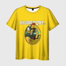 Мужская футболка 3D с принтом Homer Cry в городе Новоалтайск, 100% полиэфир | прямой крой, круглый вырез горловины, длина до линии бедер | far cry | farcray | gomer | homer | simpsons | the simpson | гомер | мульт | мультфильм | симпсоны | фар край