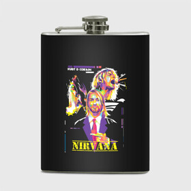 Фляга с принтом Kurt Cobain в городе Новоалтайск, металлический корпус | емкость 0,22 л, размер 125 х 94 мм. Виниловая наклейка запечатывается полностью | Тематика изображения на принте: alternative | kurt cobain | metall | music | nirvana | rock | альтернатива | курт кобейн | курт кобэйн | металл | музыка | нирвана | нирванна | рок