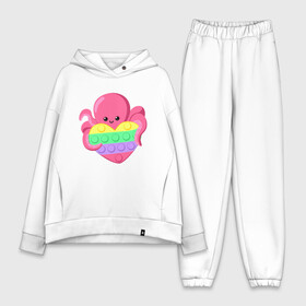 Женский костюм хлопок Oversize с принтом Осьминог с Pop It в городе Новоалтайск,  |  | octopus | pop it | popit | животное | игрушка | игрушка попит | осьминог | поп ит | попит | пупырки | сердце | симпл димпл | сквиш | щупальца