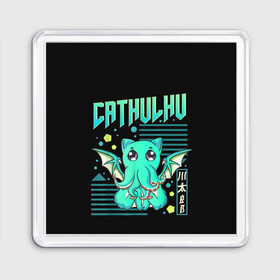 Магнит 55*55 с принтом CatHulhu в городе Новоалтайск, Пластик | Размер: 65*65 мм; Размер печати: 55*55 мм | Тематика изображения на принте: ancient | azathoth | call | cat | cthulhu | dagon | good | howard | hydra | lovecraft | luck | nyarlathotep | of | phillips | the | unknown | yog sothoth | азатот | гидра | говард | дагон | древний | зов | йог сотот | кот | кошка | ктулху | лавкрафт | нев