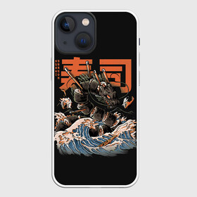 Чехол для iPhone 13 mini с принтом Sushi Dragon в городе Новоалтайск,  |  | breathing | chinese | dragonblack | fire | helicopter | japan | marine | monster | ocean | reptile | sea | sticks | sushi | water | waves | вертолет | вода | волны | дракон | китайский | монстр | море | морской | огнедышащий | океан | палочки
