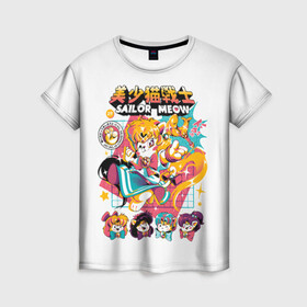 Женская футболка 3D с принтом Sailor Meow в городе Новоалтайск, 100% полиэфир ( синтетическое хлопкоподобное полотно) | прямой крой, круглый вырез горловины, длина до линии бедер | ami | cat | cats | meow | minako | moon | rei | sailor | usagi | ами | артемис | венера | кот | кошка | луна | макото | марс | меркурий | минако | мичиру | момару | мун | мяу | плутон | принц | рэй | сатурн | сейлор | серенити | сецун