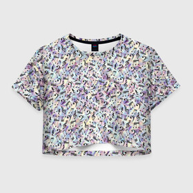 Женская футболка Crop-top 3D с принтом Музыкальные Ноты в городе Новоалтайск, 100% полиэстер | круглая горловина, длина футболки до линии талии, рукава с отворотами | блюз | вечеринка | гитара | джаз | диджей | диско | дискотека | кантри | караоке | классическая музыка | клуб | музыка | музыкальные инструменты | музыкант | наушники | ноты | оркестр | поп