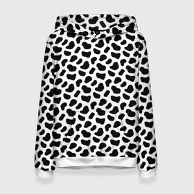 Женская толстовка 3D с принтом Текстура далматина в городе Новоалтайск, 100% полиэстер  | двухслойный капюшон со шнурком для регулировки, мягкие манжеты на рукавах и по низу толстовки, спереди карман-кенгуру с мягким внутренним слоем. | background | dalmatian | pattern | texture | далматин | далматинец | паттерн | текстура | узор | фон