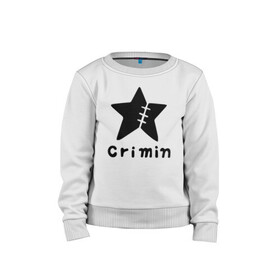 Детский свитшот хлопок с принтом Crimin бренд One Piece в городе Новоалтайск, 100% хлопок | круглый вырез горловины, эластичные манжеты, пояс и воротник | anime | crimin | criminal | manga | one piece | аниме | большой куш | бренд модной линии одежды | ван пис | вон пис | дизайнер паппагом | звезда | король пиратов | лого | логотип | манга | на острове рыболюдей | пират