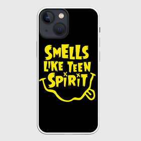 Чехол для iPhone 13 mini с принтом Smells like teen spirit в городе Новоалтайск,  |  | alternative | kurt cobain | metall | music | nirvana | rock | альтернатива | курт кобейн | курт кобэйн | металл | музыка | нирвана | нирванна | рок