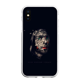 Чехол для iPhone XS Max матовый с принтом Цветочный Курт в городе Новоалтайск, Силикон | Область печати: задняя сторона чехла, без боковых панелей | alternative | kurt cobain | metall | music | nirvana | rock | альтернатива | курт кобейн | курт кобэйн | металл | музыка | нирвана | нирванна | рок