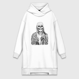 Платье-худи хлопок с принтом Скелет Курт в городе Новоалтайск,  |  | alternative | kurt cobain | metall | music | nirvana | rock | альтернатива | курт кобейн | курт кобэйн | металл | музыка | нирвана | нирванна | рок