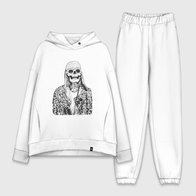 Женский костюм хлопок Oversize с принтом Скелет Курт в городе Новоалтайск,  |  | alternative | kurt cobain | metall | music | nirvana | rock | альтернатива | курт кобейн | курт кобэйн | металл | музыка | нирвана | нирванна | рок