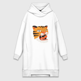 Платье-худи хлопок с принтом Mad tiger в городе Новоалтайск,  |  | берсерк | злось | пантера | показывать язык | тигр