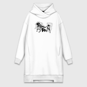 Платье-худи хлопок с принтом Резиновый Луффи против Луффи | One Piece в городе Новоалтайск,  |  | anime | manga | monkey d. luffy | one piece | аниме | большой куш | ван пис | вон пис | капитан | король пиратов | луси | луфи | луффи | луффи но уми | луффи таро | манга | манки д. луффи | мугивара | пират | пятый император