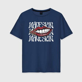 Женская футболка хлопок Oversize с принтом Maneskin Lips в городе Новоалтайск, 100% хлопок | свободный крой, круглый ворот, спущенный рукав, длина до линии бедер
 | 2021 | 21 | angelis | balo | buoni | damiano | david | de | e | ethan | eurovision | factor | il | lavito | maneskin | pulse | rajah | thomas | victoria | x | zitti | анжелис | виктория | группа | давид | дамиано | де | евровидение | италия | итан | лунны