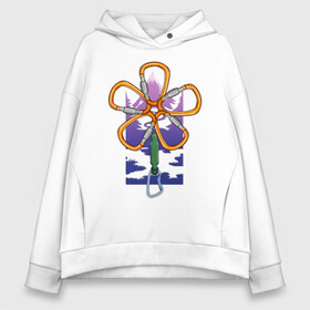 Женское худи Oversize хлопок с принтом Flower carabiners в городе Новоалтайск, френч-терри — 70% хлопок, 30% полиэстер. Мягкий теплый начес внутри —100% хлопок | боковые карманы, эластичные манжеты и нижняя кромка, капюшон на магнитной кнопке | adventure | carabiner | climb | climbing | mountain | гора | карабин | путешествие | скалолазание | цветок
