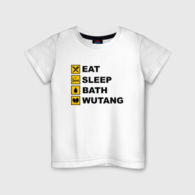 Детская футболка хлопок с принтом Eat, Sleep, Bath, Wu-Tang в городе Новоалтайск, 100% хлопок | круглый вырез горловины, полуприлегающий силуэт, длина до линии бедер | black | gza | hip hop | method man | music | new york | odb | old school | rap | rza | wu tang | wu tang clan | аудио | винил | ву тэнг | граффити | диджей | кассета | микрофон | музыка | нью йорк | пластинка | рэп | рэпер | хип хоп