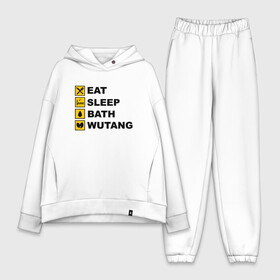 Женский костюм хлопок Oversize с принтом Eat, Sleep, Bath, Wu Tang в городе Новоалтайск,  |  | black | gza | hip hop | method man | music | new york | odb | old school | rap | rza | wu tang | wu tang clan | аудио | винил | ву тэнг | граффити | диджей | кассета | микрофон | музыка | нью йорк | пластинка | рэп | рэпер | хип хоп