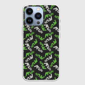 Чехол для iPhone 13 Pro с принтом RUN в городе Новоалтайск,  |  | Тематика изображения на принте: athlete | athletics | marathon | run | sport | triathlon | атлет | бег | легкая атлетика | марафон | метание копья | многоборье | пробег | прыжки | спорт | спортвная ходьба | триатлон
