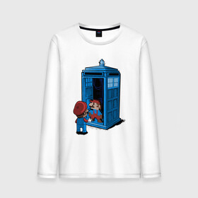 Мужской лонгслив хлопок с принтом Tardis Mario в городе Новоалтайск, 100% хлопок |  | doctor who | future | space | tardis | time | будка | будущее | время | галактика | доктор кто | космос | марио | машина времени | наука | приключения | пространство | профессор | прошлое | сериал | тардис | телепорт | уче