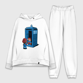 Женский костюм хлопок Oversize с принтом Tardis Mario в городе Новоалтайск,  |  | doctor who | future | space | tardis | time | будка | будущее | время | галактика | доктор кто | космос | марио | машина времени | наука | приключения | пространство | профессор | прошлое | сериал | тардис | телепорт | уче