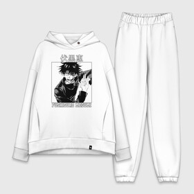 Женский костюм хлопок Oversize с принтом Fushiguro Megumi в городе Новоалтайск,  |  | fushiguro megumi | jujutsu kaisen | manga | аниме | битва магов | магическая битва | магия | манга