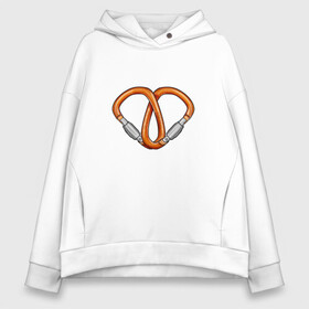 Женское худи Oversize хлопок с принтом Carabiners love в городе Новоалтайск, френч-терри — 70% хлопок, 30% полиэстер. Мягкий теплый начес внутри —100% хлопок | боковые карманы, эластичные манжеты и нижняя кромка, капюшон на магнитной кнопке | carabiners | gwaenor | love | альпинизм | карабин | любовь | сердце | скалолазание