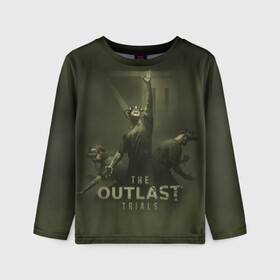 Детский лонгслив 3D с принтом The Outlast Trial в городе Новоалтайск, 100% полиэстер | длинные рукава, круглый вырез горловины, полуприлегающий силуэт
 | game | horror | outlast | апшер | аутласт | аутлэст | игра | майлз | меркоф | хоррор
