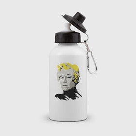 Бутылка спортивная с принтом Andy&Marilyn в городе Новоалтайск, металл | емкость — 500 мл, в комплекте две пластиковые крышки и карабин для крепления | andy warhol | art | celebrity | face | legend | pop art | автопортрет | знаменитость | искусство | легенда | лицо | поп арт | энди уорхол