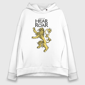 Женское худи Oversize хлопок с принтом Lannister Hear me Roar в городе Новоалтайск, френч-терри — 70% хлопок, 30% полиэстер. Мягкий теплый начес внутри —100% хлопок | боковые карманы, эластичные манжеты и нижняя кромка, капюшон на магнитной кнопке | crow | fire and blood | game of thrones | lannister | stark | statwb | targaryen | винтерфел | ворон | игра престолов | король ночи | ланнистер | лютоволк | мать драконов | пламя и кровь | север | старки | таргариен | черные крылья