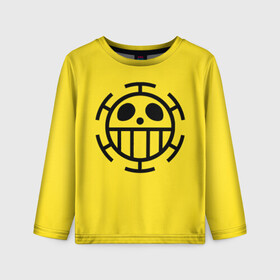 Детский лонгслив 3D с принтом Как у Трафальгара Ло One Piece в городе Новоалтайск, 100% полиэстер | длинные рукава, круглый вырез горловины, полуприлегающий силуэт
 | anime | manga | one piece | trafalgar d. water law | аниме | большой куш | ван пис | вон пис | доктор | желтая | капитан | король пиратов | манга | пират | пираты сердца | ситибукай | смайл | трафальгар д. ватер ло