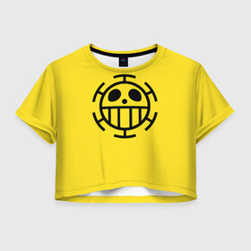 Женская футболка Crop-top 3D с принтом Как у Трафальгара Ло One Piece в городе Новоалтайск, 100% полиэстер | круглая горловина, длина футболки до линии талии, рукава с отворотами | anime | manga | one piece | trafalgar d. water law | аниме | большой куш | ван пис | вон пис | доктор | желтая | капитан | король пиратов | манга | пират | пираты сердца | ситибукай | смайл | трафальгар д. ватер ло