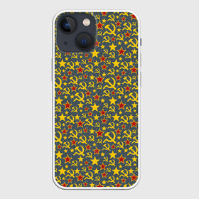 Чехол для iPhone 13 mini с принтом Серп и Молот в городе Новоалтайск,  |  | Тематика изображения на принте: 1 мая | russia | ussr | коммунизм | комсомол | красная звезда | красный октябрь | ленин | партия | пионер | родина | рожден в ссср | россия | серп и молот | совдеп | советский союз | советское государство