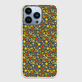 Чехол для iPhone 13 Pro с принтом Серп и Молот в городе Новоалтайск,  |  | Тематика изображения на принте: 1 мая | russia | ussr | коммунизм | комсомол | красная звезда | красный октябрь | ленин | партия | пионер | родина | рожден в ссср | россия | серп и молот | совдеп | советский союз | советское государство