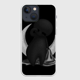 Чехол для iPhone 13 mini с принтом Соня в городе Новоалтайск,  |  | black | dark | dream | gothic | gray | monochrome | moon | mork2028 | night | shadow | sleep | sleepy | готический | луна | месяц | монохромный | морк2028 | ночь | серый | сон | сонливость | сонный | тень | тьма | чёрно белый | чёрный