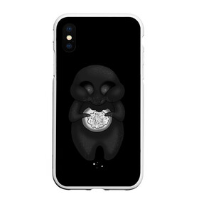 Чехол для iPhone XS Max матовый с принтом Ом ном ном в городе Новоалтайск, Силикон | Область печати: задняя сторона чехла, без боковых панелей | Тематика изображения на принте: black | cute | dark | gothic | gourmand | gray | monochrome | mork2028 | shadow | булочка | готический | еда | милый | монохромный | морк2028 | обжора | пухляш | тёмный | тень | тьма | чёрно белый