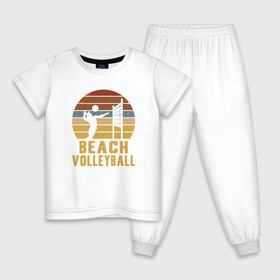 Детская пижама хлопок с принтом Beach Volleyball в городе Новоалтайск, 100% хлопок |  брюки и футболка прямого кроя, без карманов, на брюках мягкая резинка на поясе и по низу штанин
 | Тематика изображения на принте: ball | beach | game | sport | volley | volleyball | волейбол | волейболист | волейболистка | гол | игра | игрок | мяч | площадка | пляж | пляжный | победа | сетка | спорт | тренер | чемпион