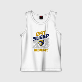 Детская майка хлопок с принтом Eat, Sleep, Volleyball в городе Новоалтайск,  |  | ball | beach | game | sport | volley | volleyball | волейбол | волейболист | волейболистка | гол | игра | игрок | мяч | площадка | пляж | пляжный | победа | сетка | спорт | тренер | чемпион