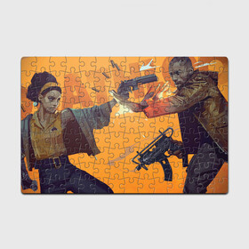 Головоломка Пазл магнитный 126 элементов Deathloop: в городе Новоалтайск, полимерный материал с магнитным слоем | 126 деталей, размер изделия —  180*270 мм | deathloop | игра | оружие | персонажи | рисунок | шутер