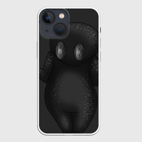 Чехол для iPhone 13 mini с принтом Вопрос в городе Новоалтайск,  |  | black | black and white | dark | gothic | gray | monochrome | mork2028 | shadow | готический | монохромный | морк2028 | серый | тёмный | тень | тьма | чёрно белый | чёрный