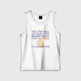 Детская майка хлопок с принтом Play Volleyball в городе Новоалтайск,  |  | ball | beach | game | sport | volley | volleyball | волейбол | волейболист | волейболистка | гол | игра | игрок | мяч | площадка | пляж | пляжный | победа | сетка | спорт | тренер | чемпион