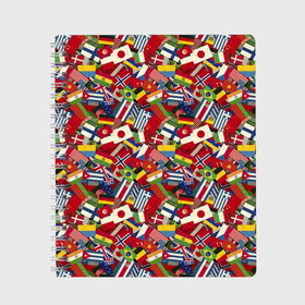 Тетрадь с принтом Страны Мира в городе Новоалтайск, 100% бумага | 48 листов, плотность листов — 60 г/м2, плотность картонной обложки — 250 г/м2. Листы скреплены сбоку удобной пружинной спиралью. Уголки страниц и обложки скругленные. Цвет линий — светло-серый
 | banner | country | flags | государства | знамя | мир | планета земля | страны | флаги стран