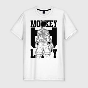 Мужская футболка хлопок Slim с принтом Манки Д. Луффи One Piece в городе Новоалтайск, 92% хлопок, 8% лайкра | приталенный силуэт, круглый вырез ворота, длина до линии бедра, короткий рукав | anime | manga | monkey d. luffy | one piece | аниме | большой куш | ван пис | вон пис | капитан | король пиратов | луси | луфи | луффи | луффи но уми | луффи таро | манга | манки д. луффи | мугивара | пират | пятый император