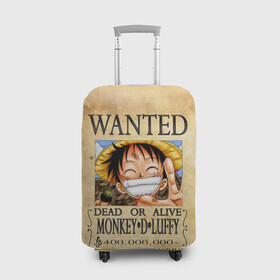 Чехол для чемодана 3D с принтом Манки Д. Луффи в розыске One Piece в городе Новоалтайск, 86% полиэфир, 14% спандекс | двустороннее нанесение принта, прорези для ручек и колес | anime | manga | monkey d. luffy | one piece | аниме | большой куш | ван пис | вон пис | капитан | король пиратов | луси | луфи | луффи | луффи но уми | луффи таро | манга | манки д. луффи | мугивара | пират | пятый император