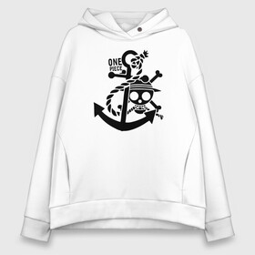 Женское худи Oversize хлопок с принтом Пираты Соломенной Шляпы One Piece в городе Новоалтайск, френч-терри — 70% хлопок, 30% полиэстер. Мягкий теплый начес внутри —100% хлопок | боковые карманы, эластичные манжеты и нижняя кромка, капюшон на магнитной кнопке | anime | manga | one piece | аниме | большой куш | ван пис | весёлый роджер | вон пис | король пиратов | логотип | манга | монки д. луффи | мугивары | перекрещённый костями | пират | пиратский флаг